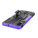 Shockproof PC + TPU Tire Pattern Case for Galaxy A70, with Holder (Purple)