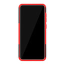 Shockproof PC + TPU Tire Pattern Case for Galaxy A70, with Holder (Red)