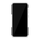 Shockproof PC + TPU Tire Pattern Case for Galaxy A70, with Holder (White)
