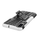 Shockproof PC + TPU Tire Pattern Case for Galaxy A70, with Holder (White)