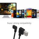 20cm USB 2.0 Male Bent Right Turn Reversion 90 Degrees to Micro USB Male Bent Data Charging Cable, For Samsung / Huawei / Xiaomi / Meizu / LG / HTC and Other Smartphones