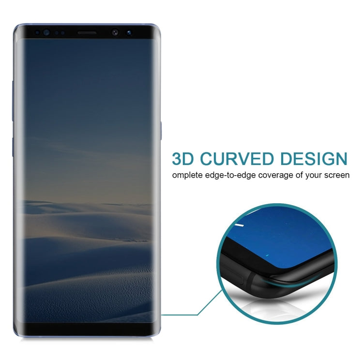 For Galaxy Note 8 0.26mm 9H Surface Hardness 3D Curved Privacy Anti-glare Full Screen Tempered Glass Screen Protector(Black)