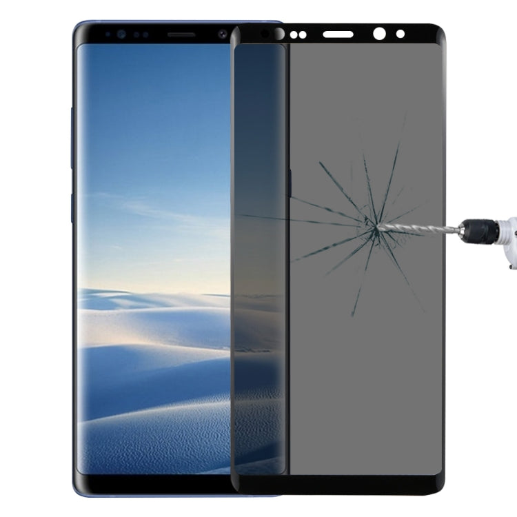 For Galaxy Note 8 0.26mm 9H Surface Hardness 3D Curved Privacy Anti-glare Full Screen Tempered Glass Screen Protector(Black)