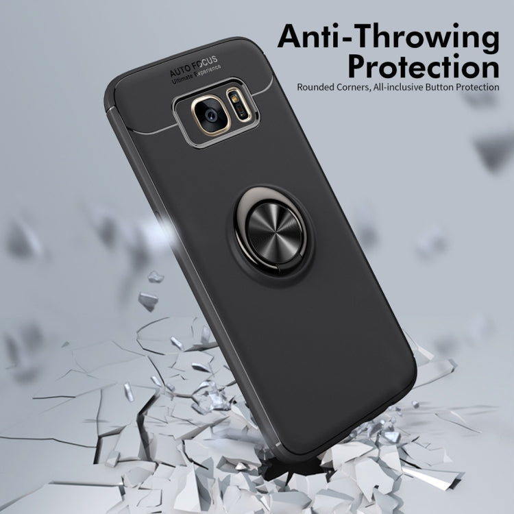 Shockproof TPU Case for Galaxy S7 Edge, with Holder (Black Blue)