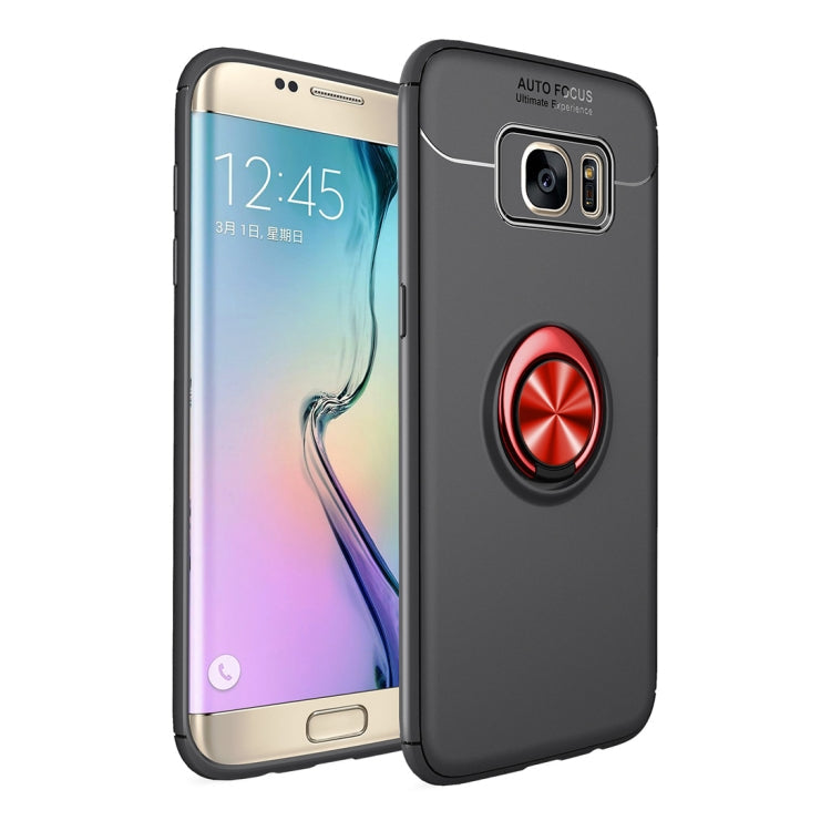 Shockproof TPU Case for Galaxy S7 Edge, with Holder (Black Red)