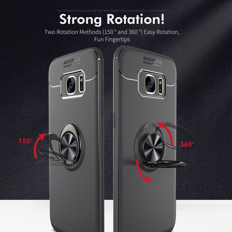 Shockproof TPU Case for Galaxy S7 Edge, with Holder (Black Red)