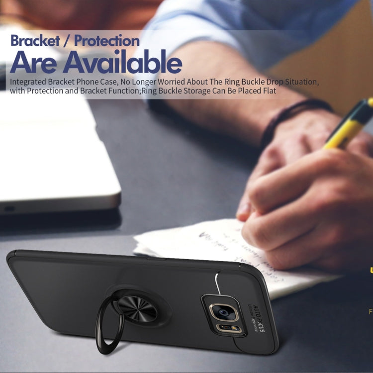 Shockproof TPU Case for Galaxy S7 Edge, with Holder (Blue)