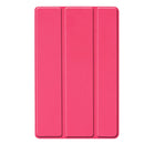 Custer Texture Horizontal Flip PU Leather Case for Galaxy Tab A 10.1 2019 (T515 / T510), with Three-folding Holder & Sleep / Wake-up Function (Rose Red)