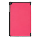 Custer Texture Horizontal Flip PU Leather Case for Galaxy Tab A 10.1 2019 (T515 / T510), with Three-folding Holder & Sleep / Wake-up Function (Rose Red)