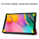 Custer Texture Horizontal Flip PU Leather Case for Galaxy Tab A 10.1 2019 (T515 / T510), with Three-folding Holder & Sleep / Wake-up Function (Rose Red)