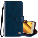 For Sumsung Galaxy A5 (2017) Business Style Oil Wax Texture Horizontal Flip Leather Case with Holder & Card Slots & Wallet(Blue)