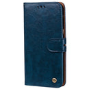 For Sumsung Galaxy A5 (2017) Business Style Oil Wax Texture Horizontal Flip Leather Case with Holder & Card Slots & Wallet(Blue)