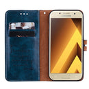 For Sumsung Galaxy A5 (2017) Business Style Oil Wax Texture Horizontal Flip Leather Case with Holder & Card Slots & Wallet(Blue)
