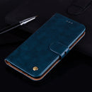 For Sumsung Galaxy A5 (2017) Business Style Oil Wax Texture Horizontal Flip Leather Case with Holder & Card Slots & Wallet(Blue)