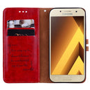 For Sumsung Galaxy A5 (2017) Business Style Oil Wax Texture Horizontal Flip Leather Case with Holder & Card Slots & Wallet(Red)
