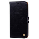 For Galaxy J3 (2017) / J330 (EU Version) Business Style Oil Wax Texture Horizontal Flip Leather Case with Holder & Card Slots & Wallet(Black)