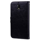 For Galaxy J3 (2017) / J330 (EU Version) Business Style Oil Wax Texture Horizontal Flip Leather Case with Holder & Card Slots & Wallet(Black)