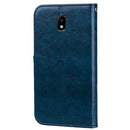 For Galaxy J3 (2017) / J330 (EU Version) Business Style Oil Wax Texture Horizontal Flip Leather Case with Holder & Card Slots & Wallet(Blue)
