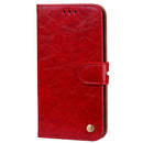 For Galaxy J3 (2017) / J330 (EU Version) Business Style Oil Wax Texture Horizontal Flip Leather Case with Holder & Card Slots & Wallet(Red)