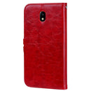 For Galaxy J3 (2017) / J330 (EU Version) Business Style Oil Wax Texture Horizontal Flip Leather Case with Holder & Card Slots & Wallet(Red)