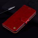 For Galaxy J3 (2017) / J330 (EU Version) Business Style Oil Wax Texture Horizontal Flip Leather Case with Holder & Card Slots & Wallet(Red)