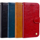 For Galaxy J3 (2017) / J330 (EU Version) Business Style Oil Wax Texture Horizontal Flip Leather Case with Holder & Card Slots & Wallet(Red)