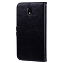 For Samsung Galaxy J5 (2017) / J530 (EU Version) Business Style Oil Wax Texture Horizontal Flip Leather Case with Holder & Card Slots & Wallet(Black)