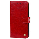 For Samsung Galaxy J5 (2017) / J530 (EU Version) Business Style Oil Wax Texture Horizontal Flip Leather Case with Holder & Card Slots & Wallet(Red)