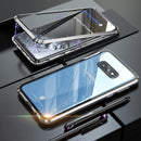 Ultra Slim Double Sides Magnetic Adsorption Angular Frame Tempered Glass Magnet Flip Case for Galaxy S10e, Screen Fingerprint Unlock Is Not Supported(Silver)