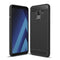 For Galaxy A8 (2018) Brushed Texture Carbon Fiber Shockproof TPU Protective Back Case (Black)