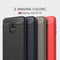 For Galaxy A8 (2018) Brushed Texture Carbon Fiber Shockproof TPU Protective Back Case (Black)