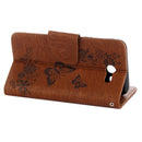 For Galaxy J3 (2017)(US Version) Butterflies Embossing Horizontal Flip Leather Case with Holder & Card Slots & Wallet & Lanyard(Brown)