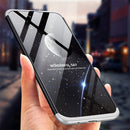 GKK Three Stage Splicing Full Coverage PC Case for Galaxy A50 (Black Silver)