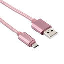 2m Woven Style Metal Head 84 Cores Micro USB to USB 2.0 Data / Charger Cable, For Samsung / Huawei / Xiaomi / Meizu / LG / HTC and Other Smartphones(Rose Gold)