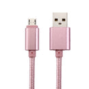 2m Woven Style Metal Head 84 Cores Micro USB to USB 2.0 Data / Charger Cable, For Samsung / Huawei / Xiaomi / Meizu / LG / HTC and Other Smartphones(Rose Gold)