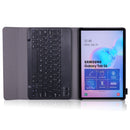 A860 For Samsung Galaxy Tab S6 10.5 inch T860 / T865 Detachable Bluetooth Keyboard Tablet Case with Pen Holder Elastic Strap(Black)