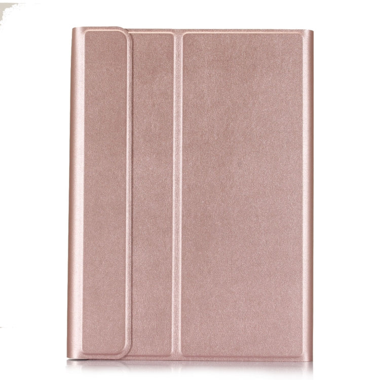 A860 For Samsung Galaxy Tab S6 10.5 inch T860 / T865 Detachable Bluetooth Keyboard Tablet Case with Pen Holder Elastic Strap (Rose Gold)
