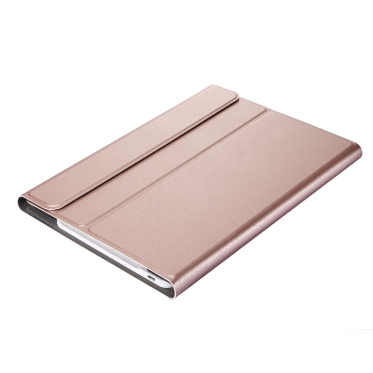 A860 For Samsung Galaxy Tab S6 10.5 inch T860 / T865 Detachable Bluetooth Keyboard Tablet Case with Pen Holder Elastic Strap (Rose Gold)