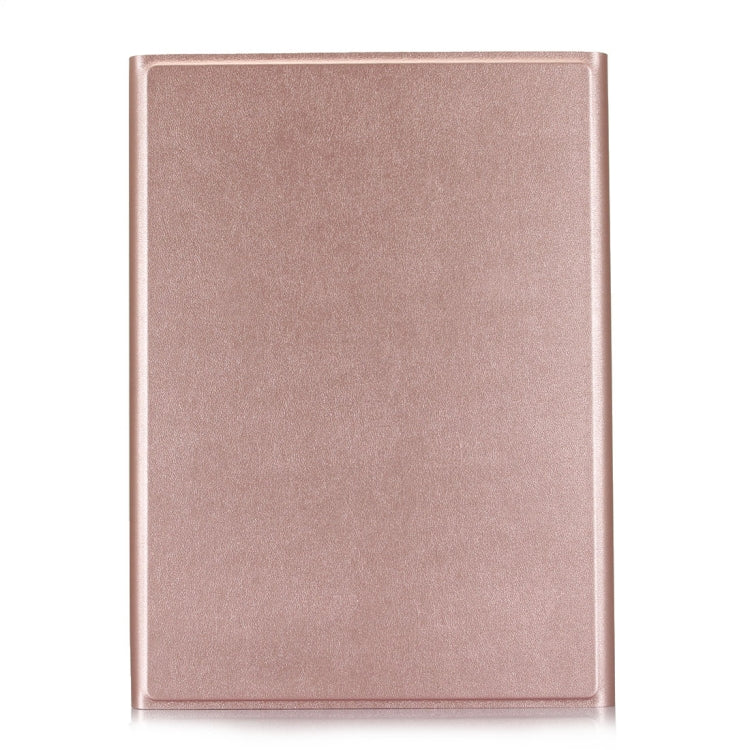 A860 For Samsung Galaxy Tab S6 10.5 inch T860 / T865 Detachable Bluetooth Keyboard Tablet Case with Pen Holder Elastic Strap (Rose Gold)