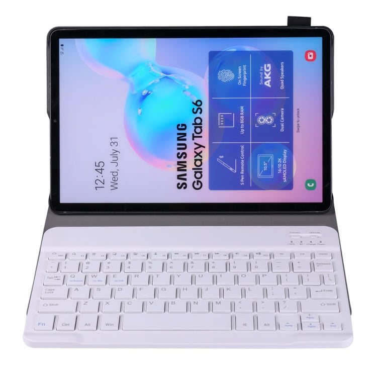 A860 For Samsung Galaxy Tab S6 10.5 inch T860 / T865 Detachable Bluetooth Keyboard Tablet Case with Pen Holder Elastic Strap (Rose Gold)