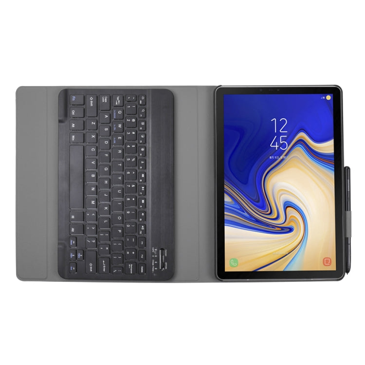 A510 Bluetooth 3.0 Ultra-thin Detachable Bluetooth Keyboard Leather Tablet Case for Samsung Galaxy Tab A 10.1 (2019) T510 / T515, with Pen Slot & Holder (Black)