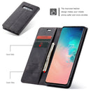 CaseMe-013 Multifunctional Retro Frosted Horizontal Flip Leather Case for Galaxy S10, with Card Slot & Holder & Wallet (Black)