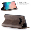 CaseMe-013 Multifunctional Retro Frosted Horizontal Flip Leather Case for Galaxy S10, with Card Slot & Holder & Wallet (Coffee)