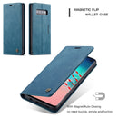 CaseMe-013 Multifunctional Retro Frosted Horizontal Flip Leather Case for Galaxy S10, with Card Slot & Holder & Wallet (Blue)