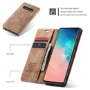 CaseMe-013 Multifunctional Retro Frosted Horizontal Flip Leather Case for Galaxy S10, with Card Slot & Holder & Wallet (Brown)