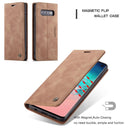 CaseMe-013 Multifunctional Retro Frosted Horizontal Flip Leather Case for Galaxy S10, with Card Slot & Holder & Wallet (Brown)