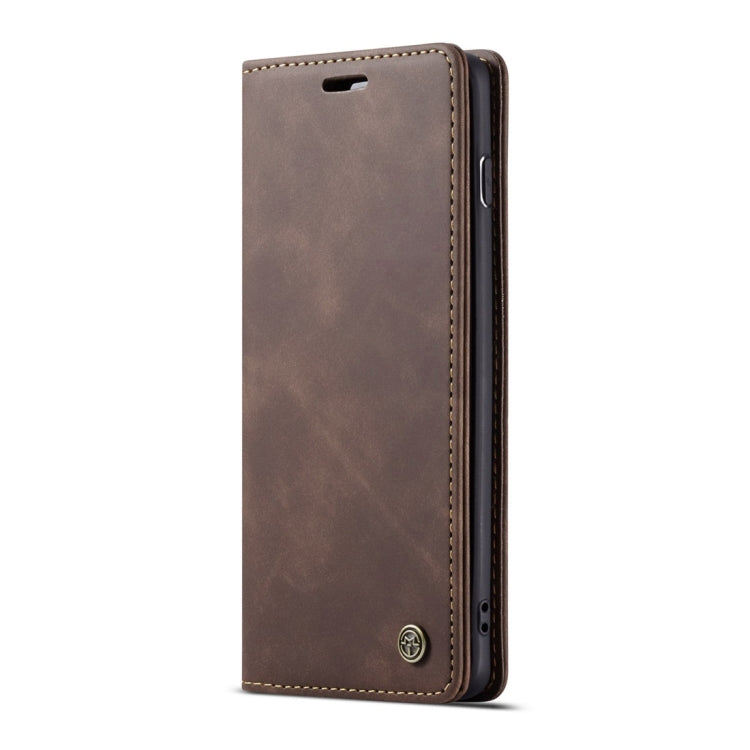 CaseMe-013 Multifunctional Retro Frosted Horizontal Flip Leather Case for Galaxy S10 Plus, with Card Slot & Holder & Wallet (Coffee)