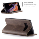 CaseMe-013 Multifunctional Retro Frosted Horizontal Flip Leather Case for Galaxy S10 Plus, with Card Slot & Holder & Wallet (Coffee)