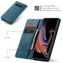 CaseMe-013 Multifunctional Retro Frosted Horizontal Flip Leather Case for Galaxy S10 Plus, with Card Slot & Holder & Wallet (Blue)