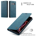 CaseMe-013 Multifunctional Retro Frosted Horizontal Flip Leather Case for Galaxy S10 Plus, with Card Slot & Holder & Wallet (Blue)